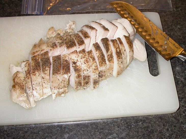 Moist Baked Chicken Breasts - cut up