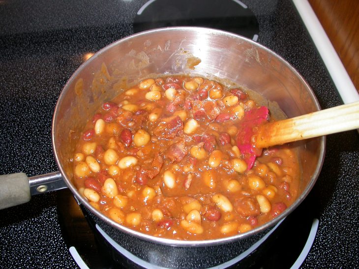 Stovetop Baked Beans - finished in pan